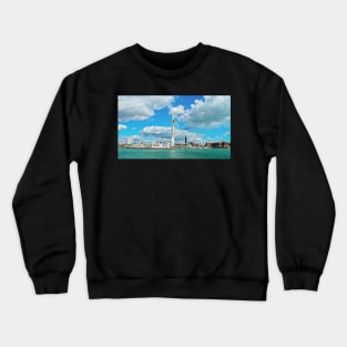 Spinnaker Tower panaromic view at Portsmouth Harbour Crewneck Sweatshirt